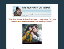 Tablet Screenshot of findyourperfectlifepartner.com